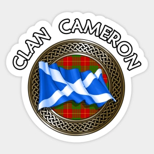 Clan Cameron Crest & Tartan Knot Sticker